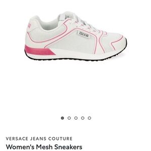 Authentic Versace Jeans Couture Womens Mesh Sneakers Pink White Sz 37 (7) GUC